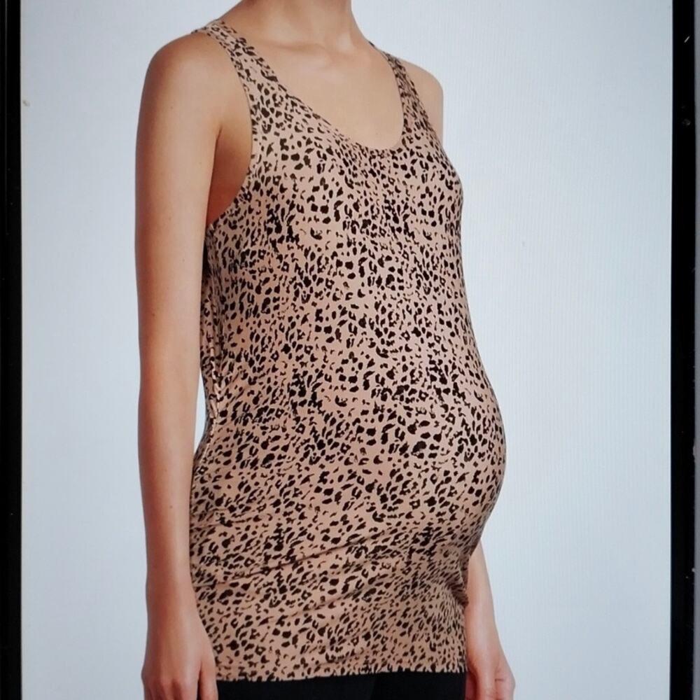 Time & Tru Maternity Leopard Print Tank Top Size Small